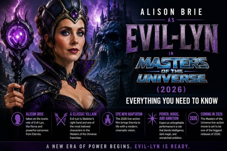 Alison Brie as Evil-Lyn in Masters of the Universe 2026 fantasy movie artwork