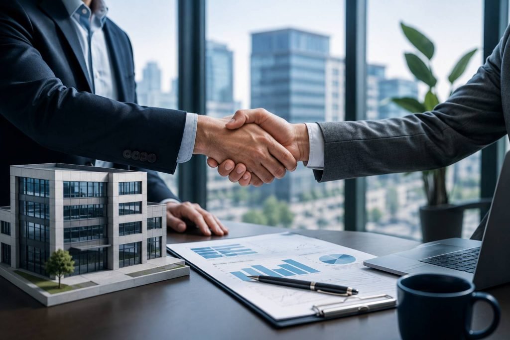 Commercial mortgage broker UK meeting business owners to arrange commercial property finance